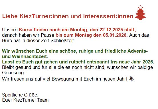 Schließzeiten Dez.2025 - Jan.2026